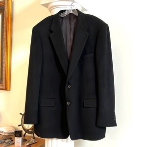 Black Camel Hair Sports Coat Blazer 46L - Closet Staple - Excellent Condition